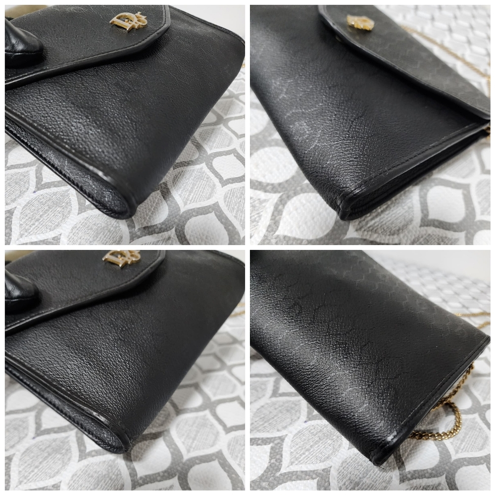 Christian Dior Vintage Leather Shoulder Bag Black - Picture 12 of 13